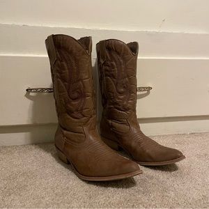 BROWN DSW COWBOY BOOTS SIZE WOMENS 8